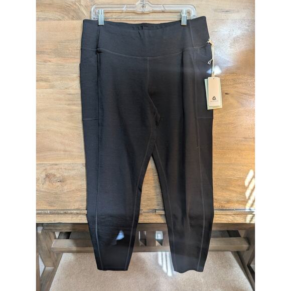 Ibex Lizzi Leggings Womens 2XL Black Merino Wool Natural NWT - Picture 1 of 5